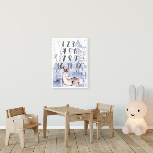 dydaktyczny plakat dla dzieci- jelonek i las