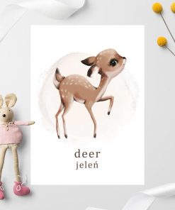 Plakat z jeleniem dla chłopca