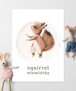 Plakat dla dziewczynki - Wiewiórka