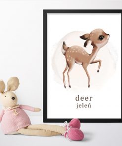 Plakat z jeleniem dla dziewczynki