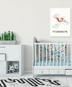 Plakat do pokoju dziecięcego z pterodaktylem
