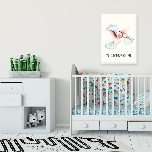 Plakat do pokoju dziecięcego z pterodaktylem