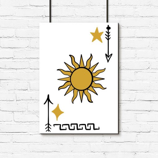 Słońce i gwiazdy na plakacie