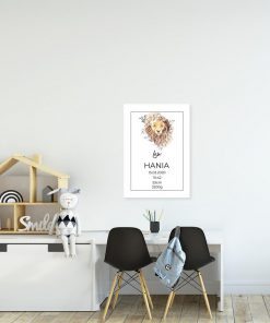 Plakat z metryczką i znakiem zodiaku do pokoju dziecka