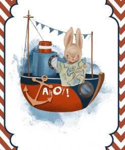 Plakat dla dziecka ze statkiem
