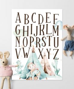 Plakat z alfabetem dla chłopca