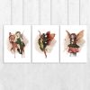 Plakaty Tryptyki z trzema dziewczynkami ze skrzydełkami