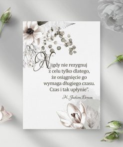 Plakat z typografią i kwiatami