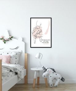 Plakat line art z sentencją dla mamy do pokoju dziecka