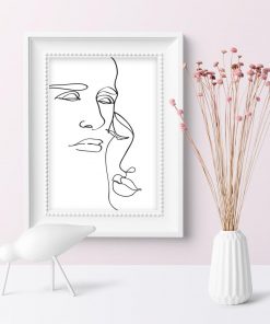 Plakat kobieta i mężczyzna styl minimalistyczny