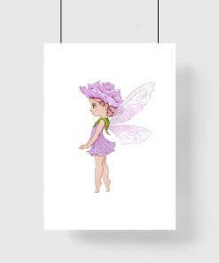 Plakat dla dzieci z leśnym liliowym elfem