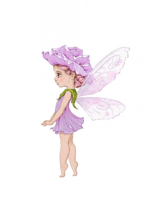 Plakat do przedszkola z leśnym liliowym elfem