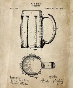 Plakat beer mug - patent z roku 1876 - do pubu