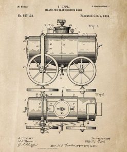 Plakat schemat budowy transportera 1894r.