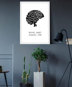 Motywacyjny plakat z mózgiem do biura