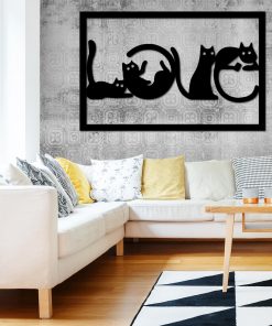 Ażurowa dekoracja przestrzenna kotki - Love