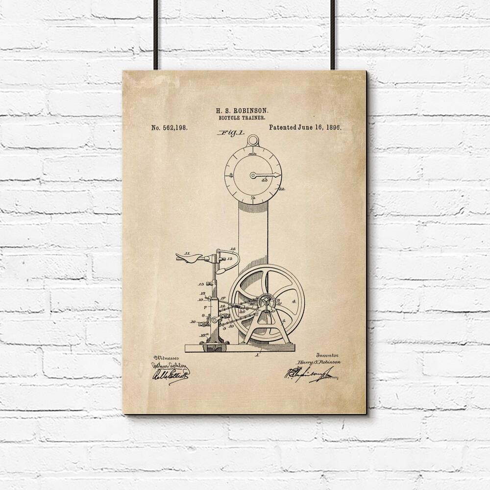 Plakat schemat budowy bicycle trainer