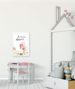 Imienny plakat z kwiatową wróżką dla dziewczynki
