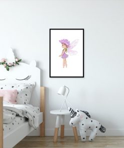 Plakat do pokoju dziewczynki z leśnym liliowym elfem
