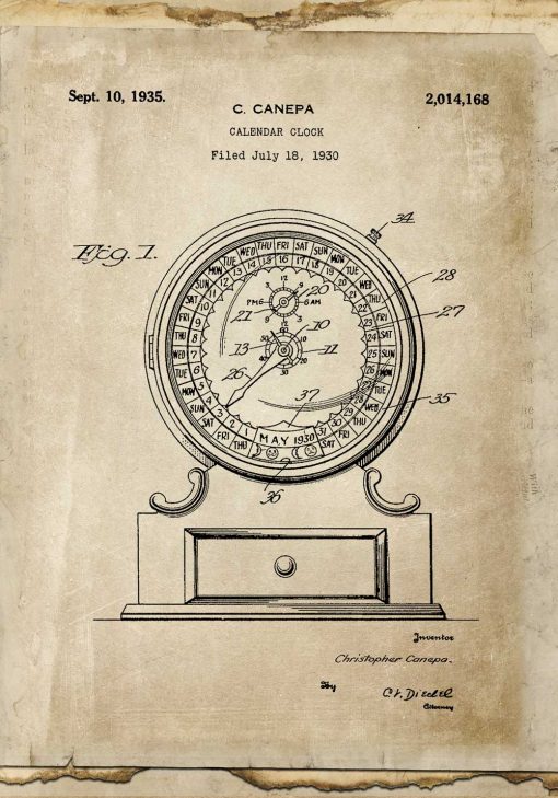 Poster w beżowym kolorze - patent na kalendarz