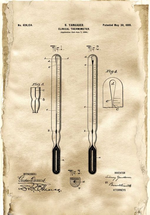 Plakat rysunek ze schematem budowy termometru