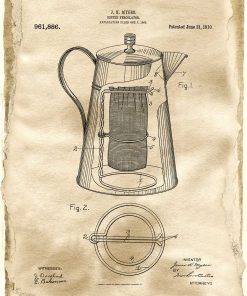 Plakat dla miłośnika kawy - Kawiarka z 1910 roku na prezent