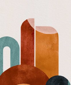 Plakat abstrakcyjne figury w kolorach czekolady