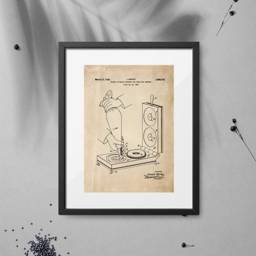 Plakat z rysunkiem patentowym urządzenia do smażenia pączków