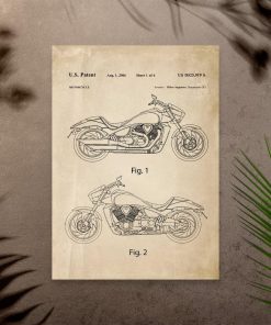 Plakat bez ram z patentem na japoński motocykl z 2006r.