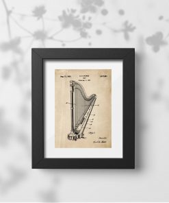 Plakat retro w sepii z instrumentem muzycznym