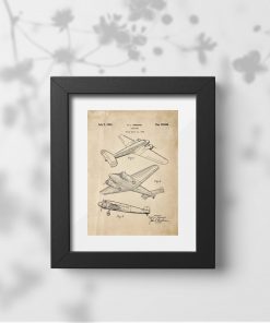 Plakat vintage patent na samolot