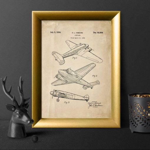 Plakat vintage z aeroplanem