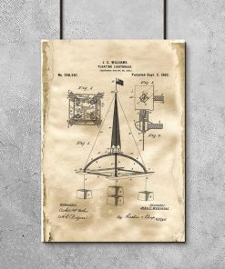 Plakat vintage z patentem na pławę morską
