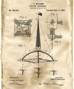Plakat vintage z patentem na pływającą boję morską