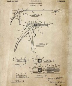 Plakat z patentem na odgryzacz kostny dla stomatologa