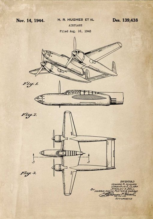 Plakat z patentem na samolot z 1943r.