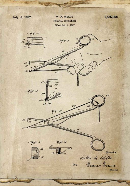 Plakat z rysunkiem patentowym - Imadełko chirurgiczne dla studenta