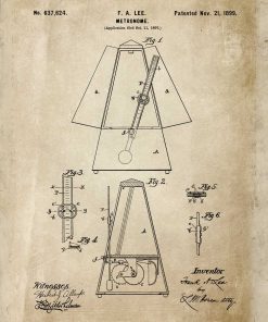 Plakat z taktomierzem - patent z 1899r. do powieszenia w szkole