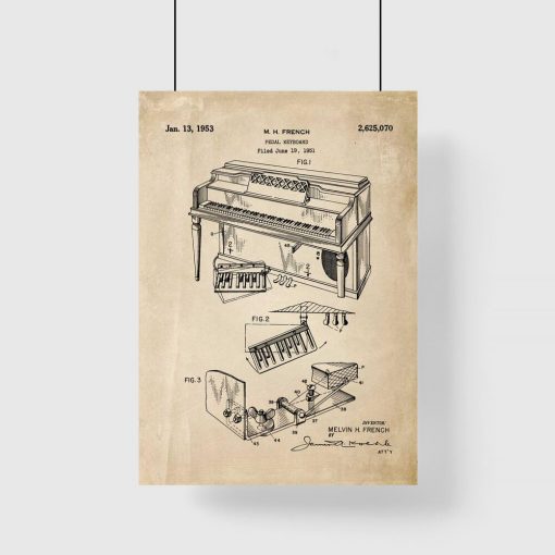 Poster z rysunkiem patentowym - Pianino dla muzyka