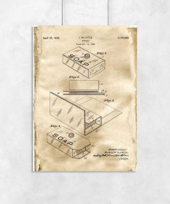 Pudełko na mydło - Plakat z patentem do łazienki