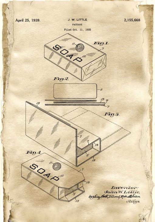 Pudełko na mydło - Plakat z patentem do szkoły
