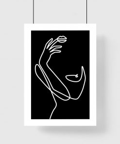 Damski plakat z motywem szkicu kobiecego ciała