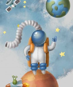 Plakat dla dzieci z astronautą