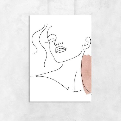 Plakat minimalistyczny one color z kobietą