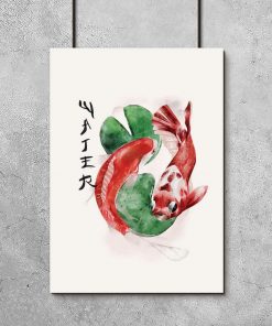 Plakat z japońskimi rybami do stylowego wnętrza