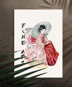 Plakat z motywami japońskiej kultury