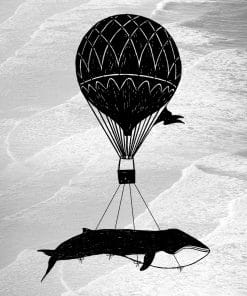 Plakat z balonem i wielorybem