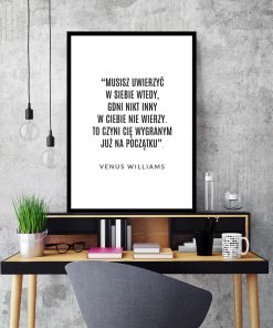 Plakat z cytatem do przedpokoju - Venus Williams