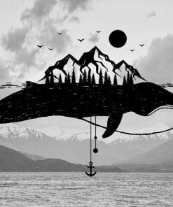 Plakat z motywem wieloryba