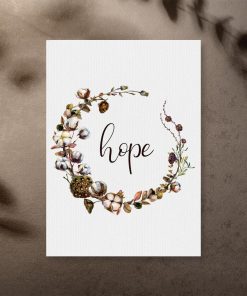 Plakat z roślinami i napisem: mieć nadzieję do ramy